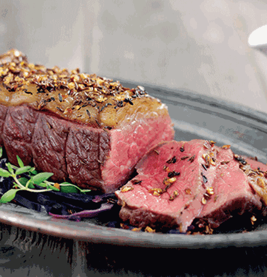 Beef Mini Roast with Caraway Seed and Garlic Crust