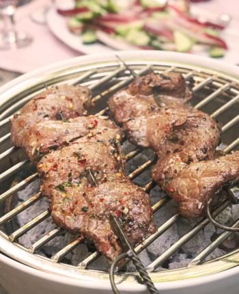 BBQ Steak Kebabs with Red Chicory Salad