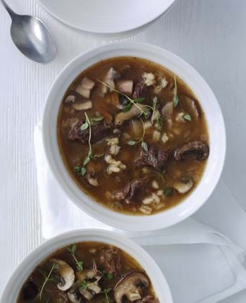 Beef, Barley and Mushroom Broth