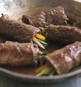 Beef,Courgette and Yellow Pepper Rolls