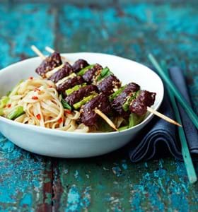 Beef Yakitori with Udon Noodles