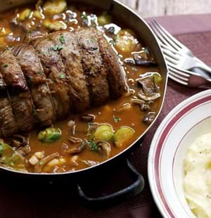 Brisket with Mushrooms and Tarragon