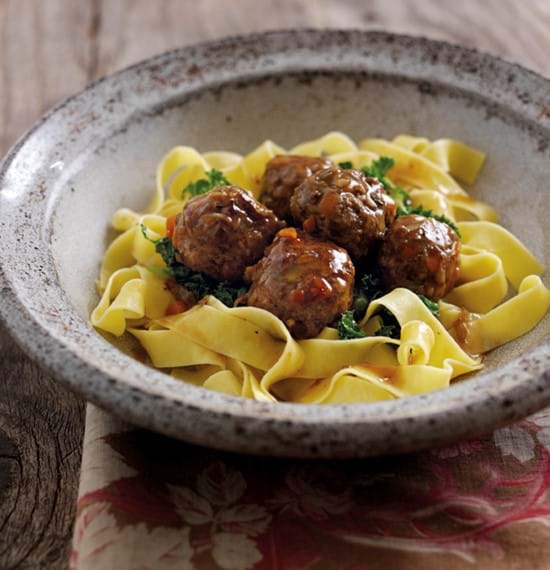 Chestnut and Herb Meatballs with Sherry Gravy