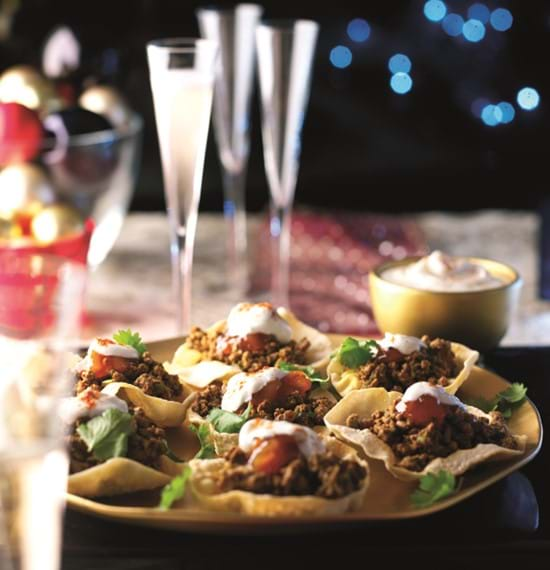 Festive Beef Poppadoms with Coconut Relish