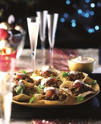 Festive Beef Poppadoms with Coconut Relish