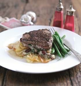 Fillet Steaks with Stilton and Cranberries