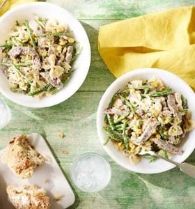 Creamy Beef Thin Cut Steak and Mustard Pasta