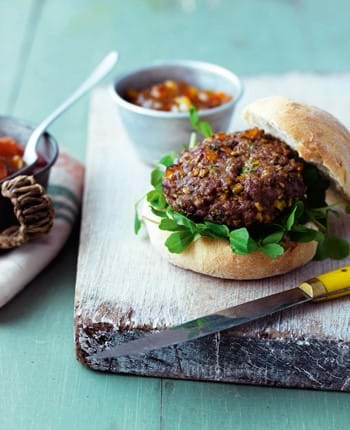 BBQ Lamb, Apricot and Coriander Burger