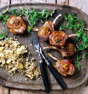 Grilled Lamb Chops with Warm Cauliflower and Quinoa Salad