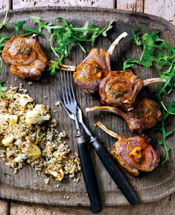 Grilled Lamb Chops with Warm Cauliflower and Quinoa Salad