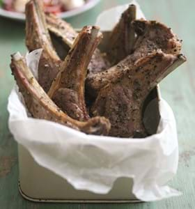 Lamb Chops with Tomato,Red Onion and Mozzarella Salad