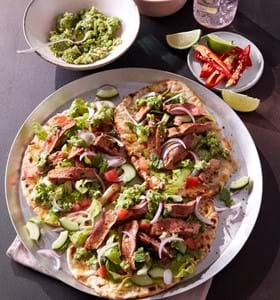 Lamb Flatbreads with Pea Guacamole