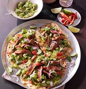 Lamb Flatbreads with Pea Guacamole