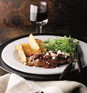 Lamb Rump Topped with Sun-Dried Tomatoes and Feta