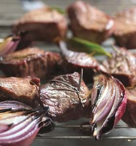 Lamb Skuets with Caper Dip