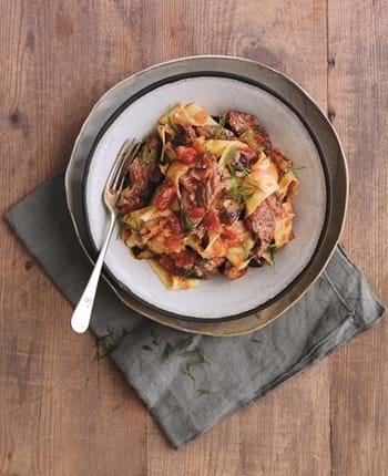 Lamb, Tomato and Aubergine Pasta