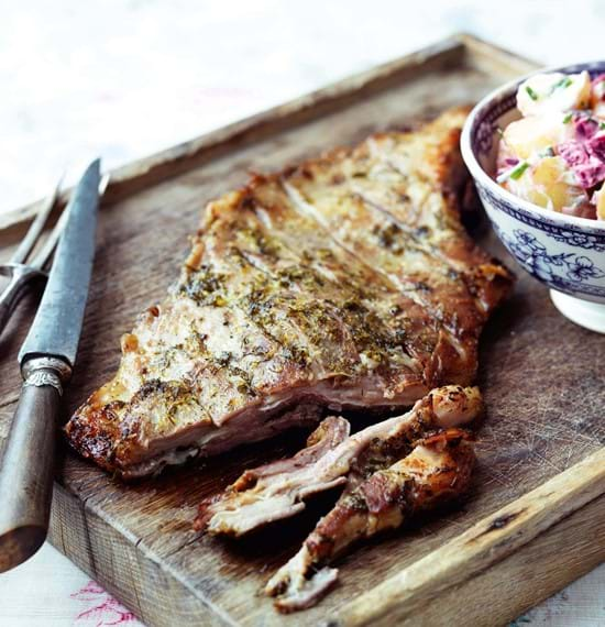 Slow Cooked Lamb Breast with Dill and Lemon