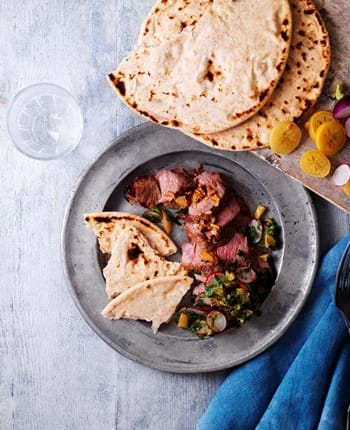 Lamb Leg Steaks with Preserved Lemons, Radish, and Parsley Relish