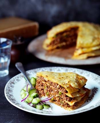 Keema Tortilla Stack