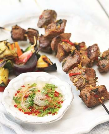 BBQ Lamb Kebabs with Lemongrass & Sweet Chilli Sauce