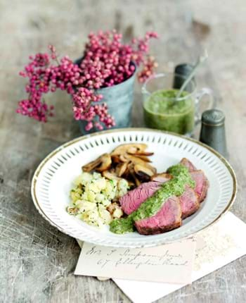 Lamb Mini Roast with Anchovy, Mint and Lemon Dressing