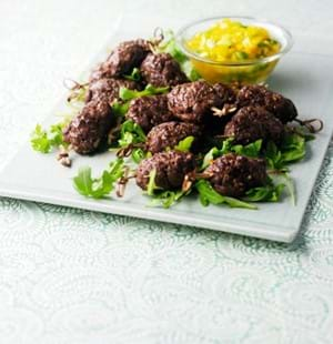 Mini Teriyaki Beef Savouries with Sweet Pepper Relish