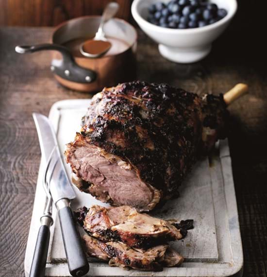 Mint Marinated Lamb with Blueberry Gravy