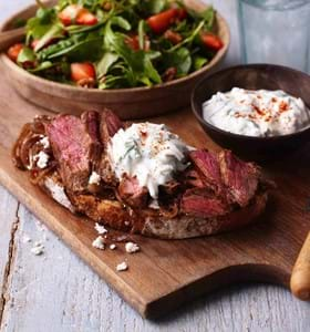 Moroccan Spiced Open Lamb Steak Sandwich