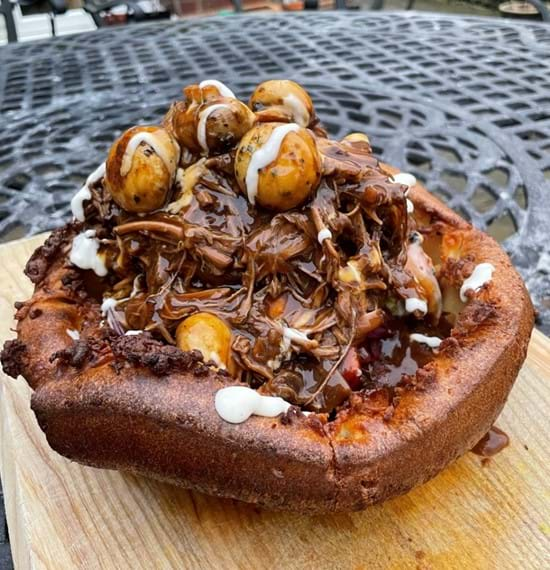 Oli's roast potatoad in the hole with slow cooked British beef brisket