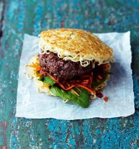 Ramen Burgers with Tonkatsu Sauce