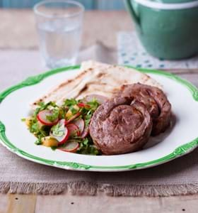 Lamb Rosettes with Preserved Lemons, Radishes and Parsley Salad Relish