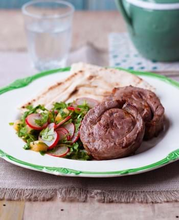 Lamb Rosettes with Preserved Lemons, Radishes and Parsley Salad Relish