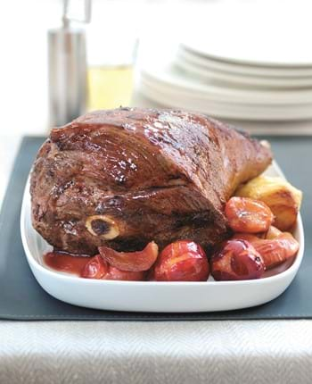 Roast Lamb with Plum Apple and Cider Chutney