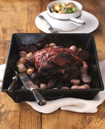 Roast Lamb with Rosemary, Shallots and Beetroot