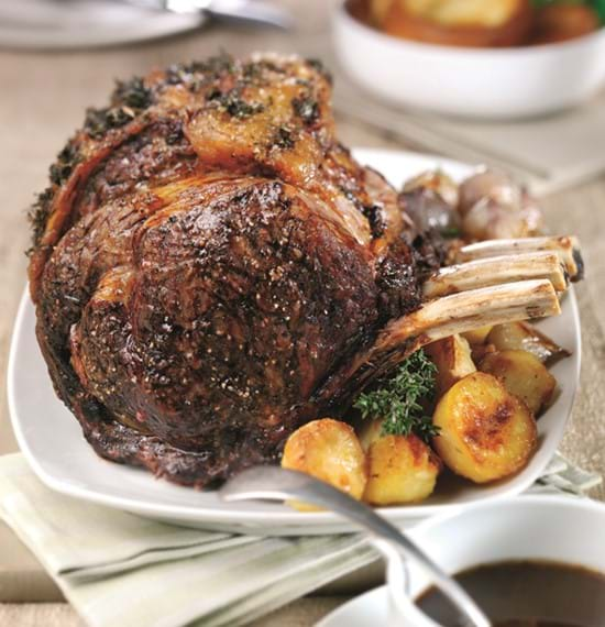 Roast Rib of Beef with Stout Gravy