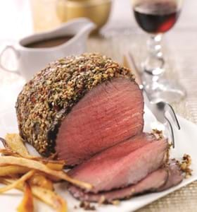 Roast Topside Beef with Fennel and Garlic Crust