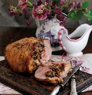 Rolled Shoulder of Lamb with Christmas Pudding Stuffing