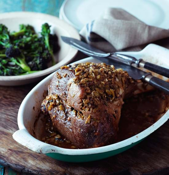 Slow Roast Spring Lamb with Olives