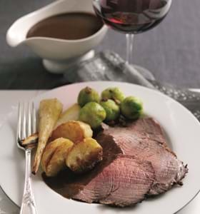 Spiced Rib of Beef with Red Wine Gravy