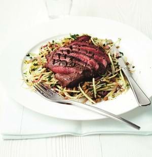 Spiced Lamb with Spiralised Parsnip and Freekeh Salad