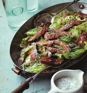 Steak Salad with Pastrami Spices and Buttermilk Dressing