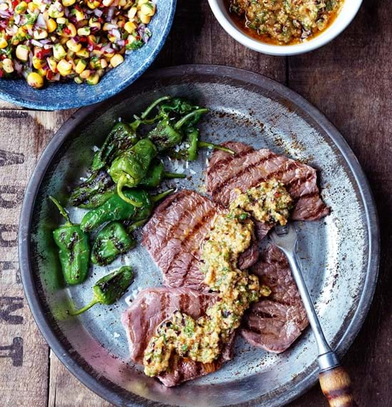 Steaks with Chipotle Pesto