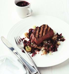 Steaks with Ginger and Crushed Potatoes