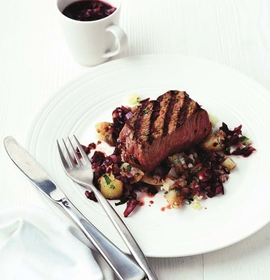 Steaks with Ginger and Crushed Potatoes