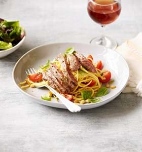 Steak with Pine Nut Spaghetti