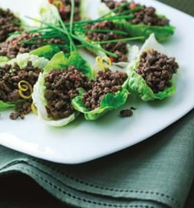 Tangy Beef and Lettuce Wraps