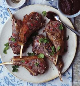 Tea Smoked Lamb Chops with Korean White Miso Dipping Sauce