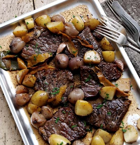 Tray Baked Braising Steak with Orange and Juniper