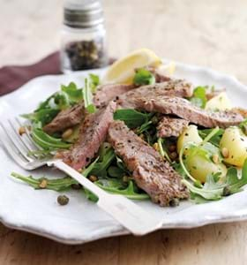 Zingy Steaks with Warm Potato Salad