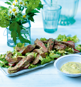 Coronation Steak,Radish and Pea Salad